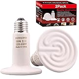 DERNORD Reptilien Wärmelampe Terrarium 50 Watt 2 Stück - Keramik...