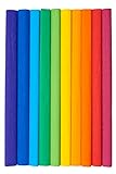 Krepppapier 50x200cm Mix Regenbogenfarben 10er Pack, Regenbogenmix