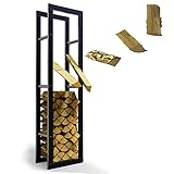 LAWA Living and Lifestyle Metall Kaminholzregal VERZINKT 40x25x150...