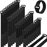 Klettband 40 Stück Klett-Kabelbinder Wiederverschließbar, 20mm Breite...
