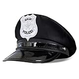 SPIELFERKEL Sauf Polizei Polizeimütze – Schwarze Mütze mit Abzeichen &...
