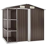 Gecheer Gartenhaus mit Regal 4 Lüftungsschlitzen Schiebetür...