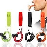 4 Stück Notfallpfeife, super Laute Sicherheitspfeife mit Lanyard, ideal...
