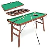HOMASIS Mini Billardtisch Klappbar, Billiard Tisch mit 2 Queues, 2 Kreiden,...