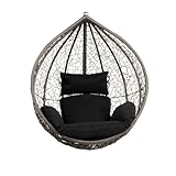 Home Deluxe - Hängesessel Cielo - Schwarz, nur Korb - inkl. Sitz- und...