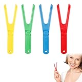 4 Stück Dental Floss Halter,Floss Pick,Zahnseide Halter, Dental Floss...