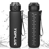 TOPLUS Trinkflasche 1l Sport- 100% BPA-frei, Wassweflasche mit Filter,...