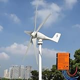 800W Windturbine mit 5 Rotorblättern 12V 24V 48V MPPT-Laderegler für Haus...