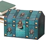 Vintage-Box, Aufbewahrungs-Organizer mit Schloss, handgefertigte Holztruhe,...