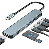 USB C Hub, USB C Multiport Adapter mit 4K HDMI, 100W PD, SD/TF Kartenleser,...