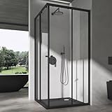 doporro Duschkabine 80x100x190cm Eckeinstieg Duschabtrennung glas Doppel...