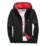 Regenmantel Herren Leicht, Windbreaker Herren mit Kapuze Zip und Taschen...