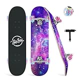 BELEEV LED-Leuchträder Skateboard 31x8 Zoll, Komplette Cruiser Skateboard...