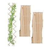 Relaxdays Rankgitter ausziehbar, 3er Set, Rankhilfe Kletterpflanzen, 180x30...