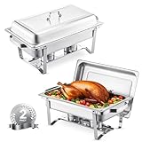 VEVOR Chafing Dish Buffet Speisenwärmer (7,5 L), 2 Stk. mit 2 Pfannen in...