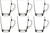 Lav 6er Set Teegläser Teetassen Glastassen Trinkgläser mit Henkel - 300ml...