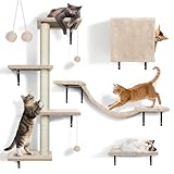 Zvonema Kletterwand für Katzen-10-teilig Katzen Kletterwand Set,Große...