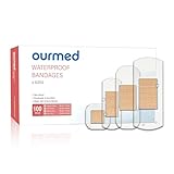 ourmed Waterproof Clear Bandages, Stays On Skin in The Bath, Shower Or...
