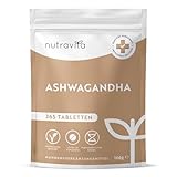 Ashwagandha Kapseln - 365 vegane Tabletten für 1 Jahr Vorrat - 60mg pro...