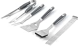 Premium Grillzubehör Set 10-teilig Edelstahl Rostfrei - Grillwerkzeug Set...