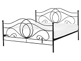 Beliani Metallbett Schwarz 160 x 200 cm Mit Lattenrost Lyra