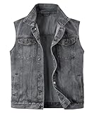 Harbrosrce Classics Herren Weste Denim Vest Ärmellose Jeansweste Cowboy...