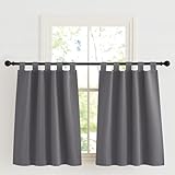 KGORGE Schlaufenvorhang Blickdicht Kurz Schlaufenschal 2er Set H 125 x B 90...