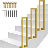 Goldenes Treppengeländer, U-förmig, Schmiedeeisen, Seitenstützstange...