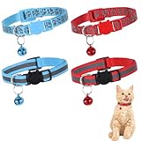 YUXIANLB Katzenhalsband mit Glöckchen, reflektierendes Haustierhalsband...