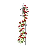 Relaxdays Rankhilfe Obelisk, 200 cm hoch, Ranksäule für Kletterpflanzen,...