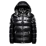 Herren Daunenjacke Kapuze Warm Glänzend Herbst Jacke Herren Glänzend...