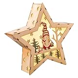Weihnachtsdeko Holz LED Dekoleuchte Stern, LED Weihnachtsstern Beleuchtung...
