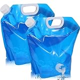 10L Faltbarer Wasserkanister mit hahn, 2 Stück Flexibler Wasserbehälter...
