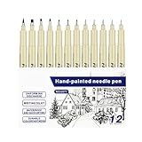 Kunst Tuschestifte Zum Zeichnen,Tinte Marker Pigmentstifte Künstlerbedarf...