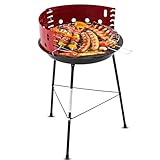 Muntel Holzkohlegrill, Ø 37 cm, Dreibein, BBQ, Kohlegrill für Barbeque...