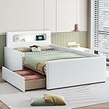 Dolamaní Modern Jugendbett 90x200 cm Polsterbett, Bett mit Lattenrost &...