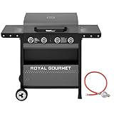 Royal Gourmet 4-Brenner Gasgrill, 10 kW Grillwagen mit klappbaren...