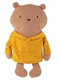 Sigikid - 52903 - Kuscheltier Biberbär Mister O'Lui, gelber Hoodie, 34cm