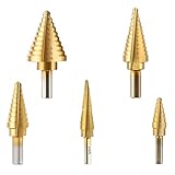 Gbloodst 6-teiliges HSS Unibit Titan-Bohrer-Set, 1/8 Zoll, 1-3/8 Zoll,...