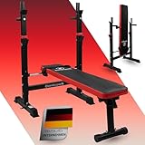 Fjoerdesports Hantelbank mit Ablage, Verstellbare Höhe & Klappbar,...