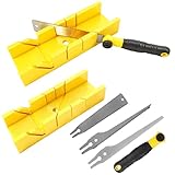 Gehrungskasten und Säge Set mit 3 japanischen Holzsägen für DIY...