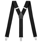 Sencillo Damen Hosenträger mit schonenden Clips Y-Form, Schwarz, 120 cm...