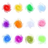 Jongliertücher, 12 Stück Chiffontücher Set, 60 x 60cm Square Bunte Tanz...