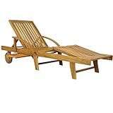 Casaria® Sonnenliege Holz Klappbar 160kg Belastbarkeit Tisch Fuß- und...