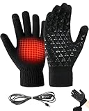 DoeVelisyn Beheizte Handschuhe Winter mit Touchfunktion, Fahrradhandschuhe...