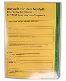 Internationaler Notfallpass + Schutzhülle transparent - Ausweis für den...