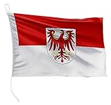 FLAGLY Premium Bootsfahne Brandenburg 20 x 30 cm - 115g/m² Stoffgewicht -...