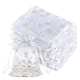 vaolmlop 60 Stück 7 * 9 cm Geschenk Hochzeit Säckchen,Schneeflocke und...