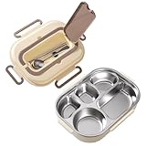 ZLLkeji Brotdose Edelstahl Erwachsene Lunchbox mit Fächern und Dichtring...
