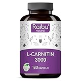 L-Carnitin 3000-180 Kapseln hochdosiert - 3000 mg L Carnitin pro Tag -...